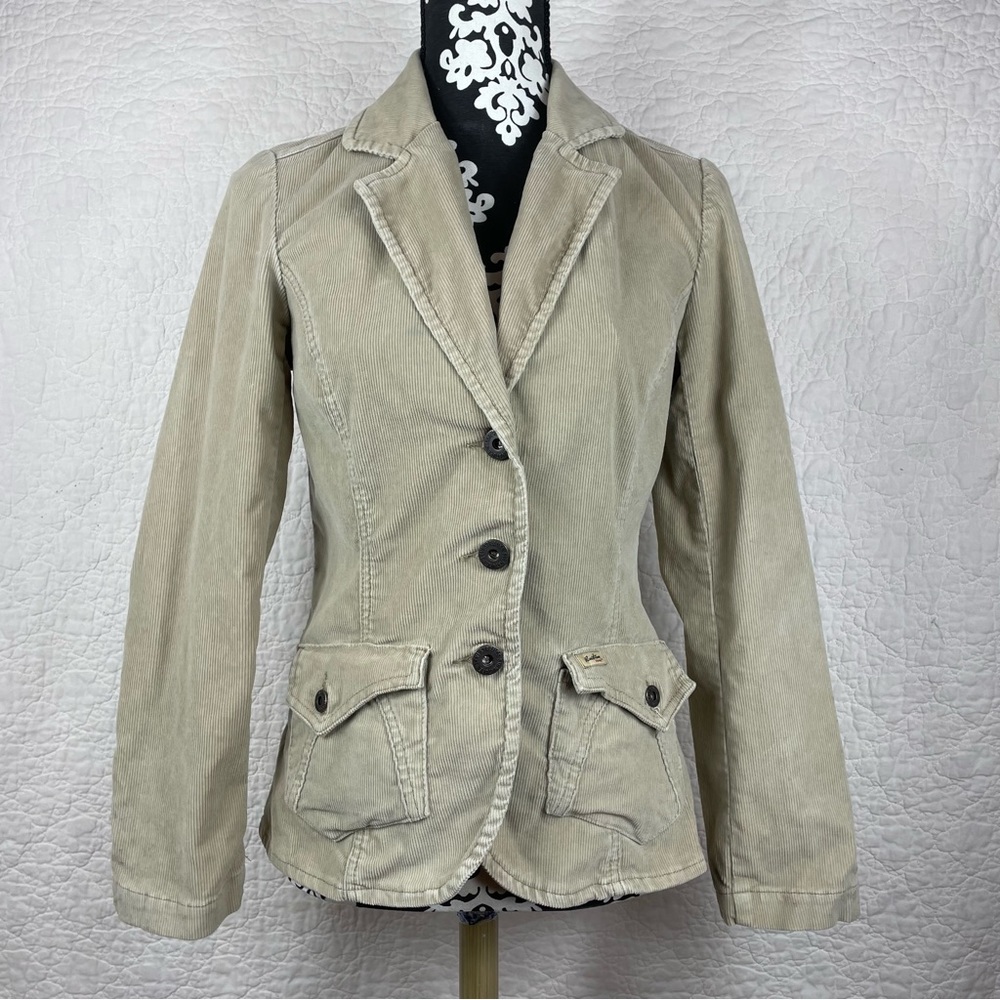 🔥Y2K Levis Strauss Classic Corduroy Blazer Tan Jacket Button Front Women's S